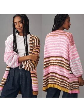 Anthropologie Cozy Chunky Knit Cardigan Sweater